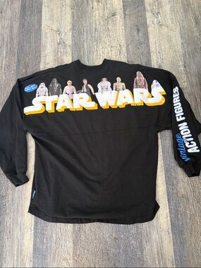 Star Wars Vintage Action Figures Black Graphic long sleeved tee